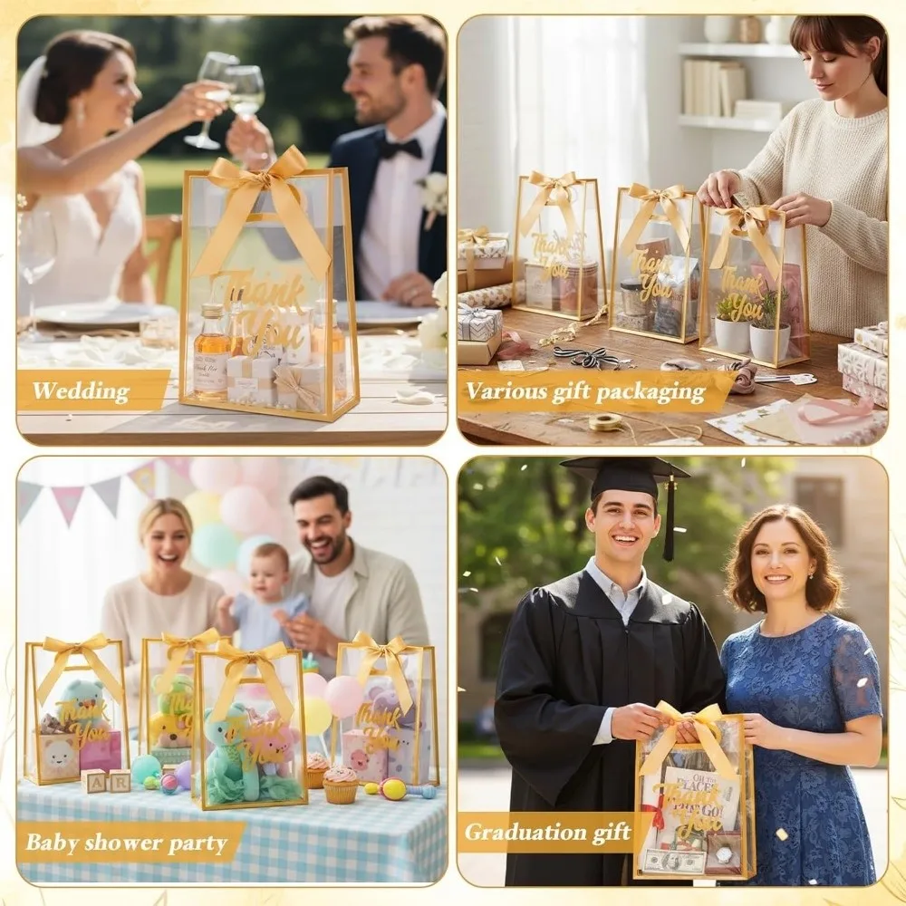 5Pcs Set Reusable Portable Favor Bag Clear PVC Gift Bag with Ribbon Die Cut Handles Flower Bag
5Pcs Set Reusable Portable Favor Bag Clear PVC Gift Bag with Ribbon Die Cut Handles Flower Bag