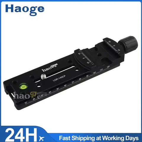Haoge 140mm Nodal Slide Double Dovetail Macro Rail & Quick Release Clamp for Panoramic Close Up Fit Arca RRS