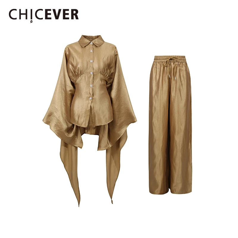 CHICEVER однотонный комплект из двух предметов со складками, женская рубашка с рукавами «летучая мышь», легкие роскошные женские брюки, осенняя мода, новинка
CHICEVER однотонный комплект из двух предметов со складками, женская рубашка с рукавами «летучая мышь», легкие роскошные женские брюки, осенняя мода, новинка