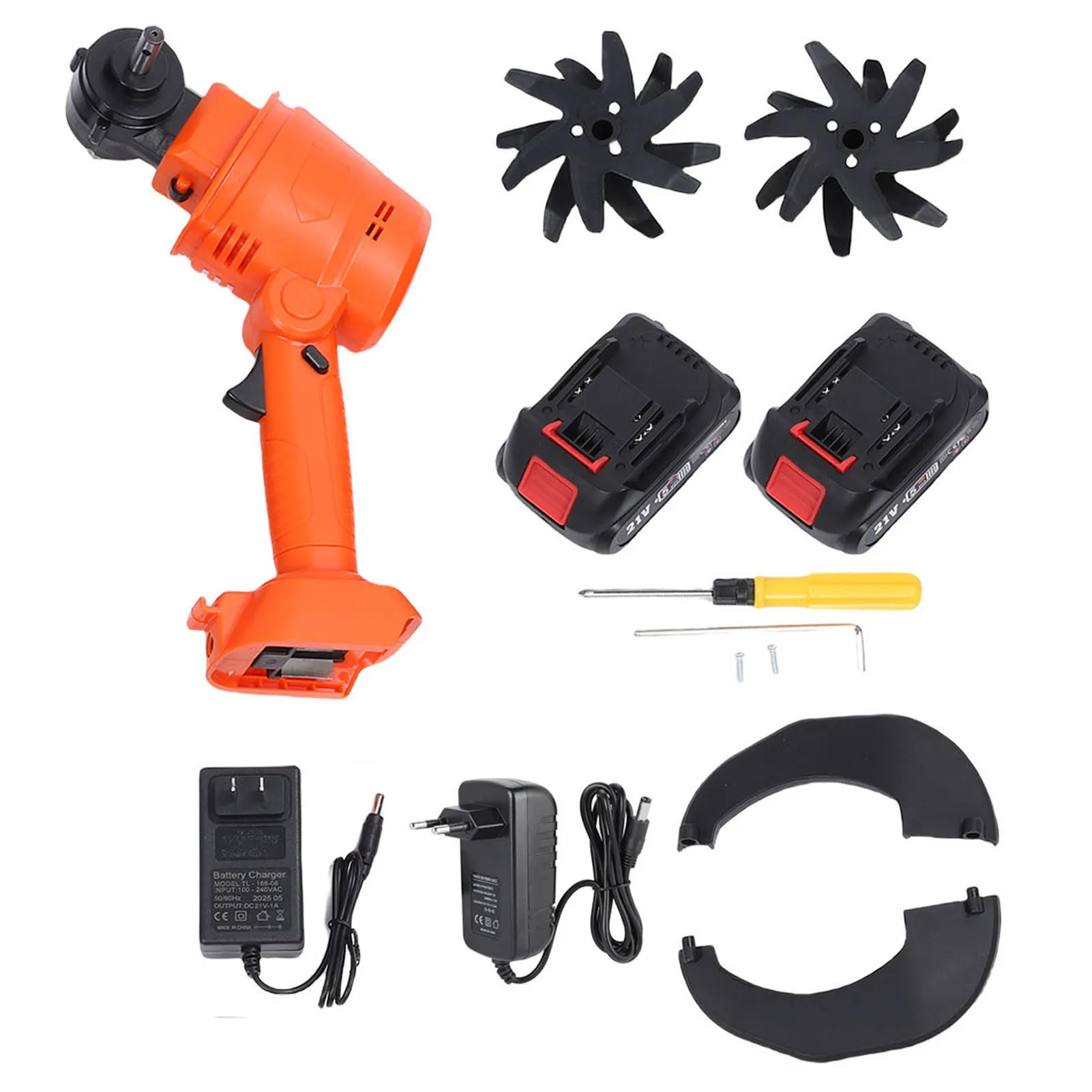 Cordless Tiller Cultivator 21V Battery Powered 4 Inch Working Width Electric Garden Tiller for Gardening Garden Cultivator
Cordless Tiller Cultivator 21V Battery Powered 4 Inch Working Width Electric Garden Tiller for Gardening Garden Cultivator