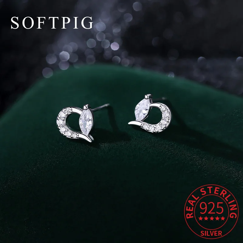 SOFTPIG Real 925 Sterling Silver Zircon Heart Mini Stud Earrings for Women Cute Fine Jewelry Light Luxury Accessories
SOFTPIG Real 925 Sterling Silver Zircon Heart Mini Stud Earrings for Women Cute Fine Jewelry Light Luxury Accessories