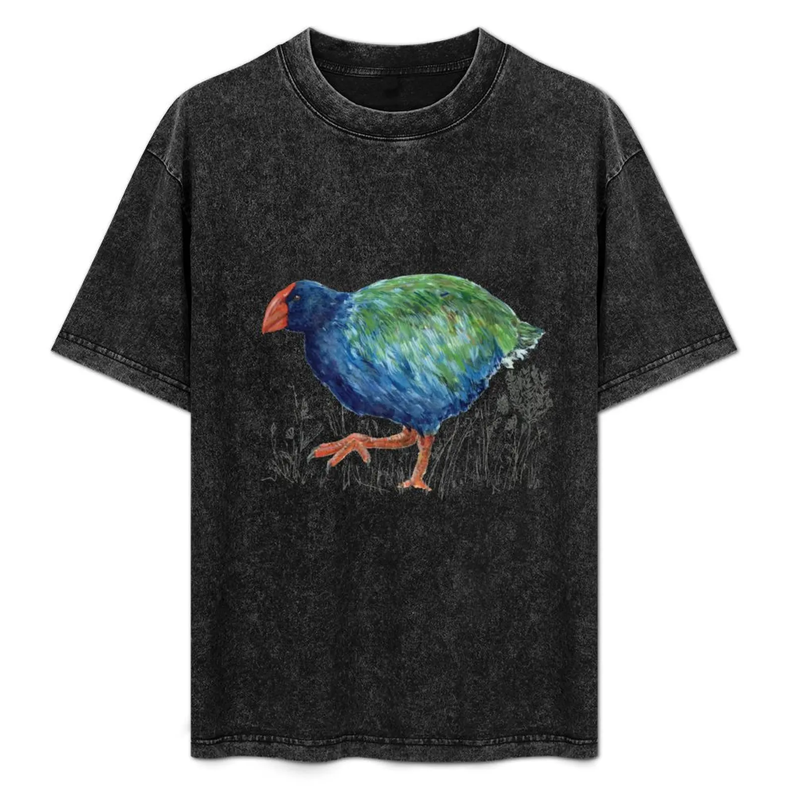 Takahe, flightless bird of New Zealand T-Shirt Simple Casual Short Sleeve Cotton T-Shirt
Takahe, flightless bird of New Zealand T-Shirt Simple Casual Short Sleeve Cotton T-Shirt