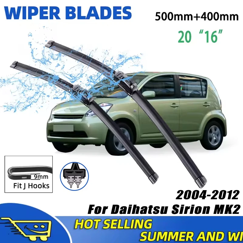 2Pcs 20"16" Front Windshield Wiper Blades For Daihatsu Sirion MK2 2004-2012 2005 2006 2007 2008, Quiet Durable Windscreen Wipers
2Pcs 20"16" Front Windshield Wiper Blades For Daihatsu Sirion MK2 2004-2012 2005 2006 2007 2008, Quiet Durable Windscreen Wipers