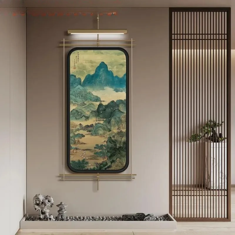 Metal boom painting Hotel wall decoration painting New Chinese style painting at the entrance
Metal boom painting Hotel wall decoration painting New Chinese style painting at the entrance
