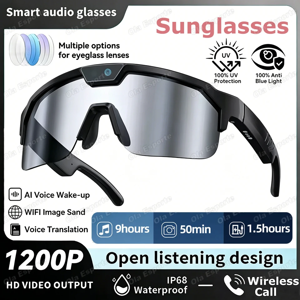 AI Smart Glasses With Camera 4K HD Video & Photo Capture, Real-Time Translation, 8MP Pixel Anti-shake Outdoor Sports Goggles Men
AI Smart Glasses With Camera 4K HD Video & Photo Capture, Real-Time Translation, 8MP Pixel Anti-shake Outdoor Sports Goggles Men