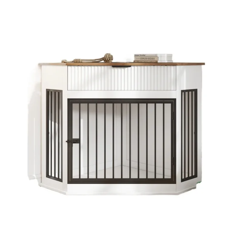 44.6'' Corner MDF Dog Crate Furniture for Small/Medium Dogs, Decorative Dog Kennel End Table with Fluted Drawer Storage, Modern Space-Saving Dog Cage Cabinet for Home Décor Indoor(Walnut)
44.6'' Corner MDF Dog Crate Furniture for Small/Medium Dogs, Decorative Dog Kennel End Table with Fluted Drawer Storage, Modern Space-Saving Dog Cage Cabinet for Home Décor Indoor(Walnut)