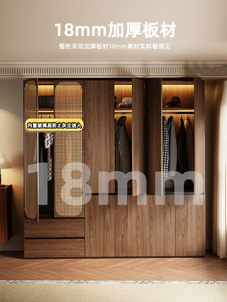 Medieval style home bedroom small apartment solid wood wardrobe modern simple segmented hidden
Medieval style home bedroom small apartment solid wood wardrobe modern simple segmented hidden