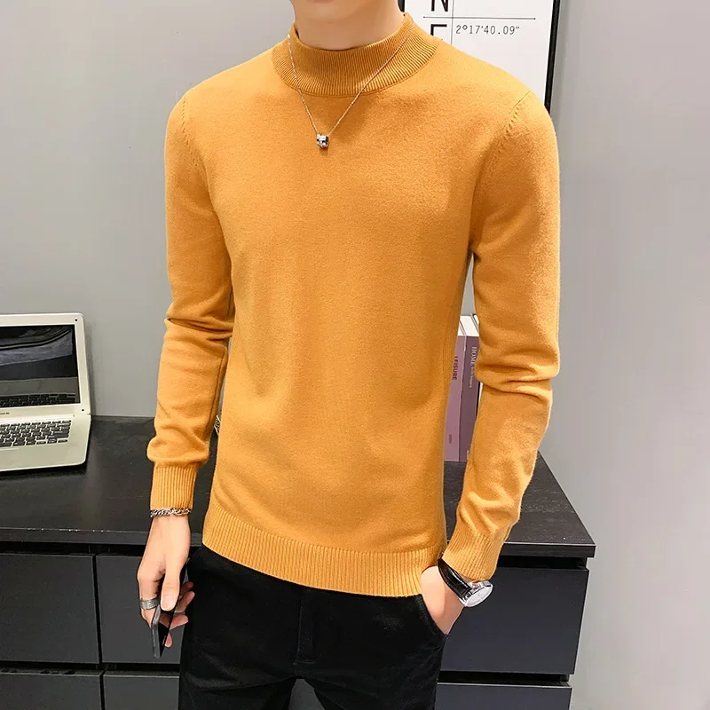 2023 Autumn Winter Men's Fashion Casual Candy Color Half High Neck Wool Pullover Knit Bottoming Shirt Men Solid Color Sweater
2023 Autumn Winter Men's Fashion Casual Candy Color Half High Neck Wool Pullover Knit Bottoming Shirt Men Solid Color Sweater
