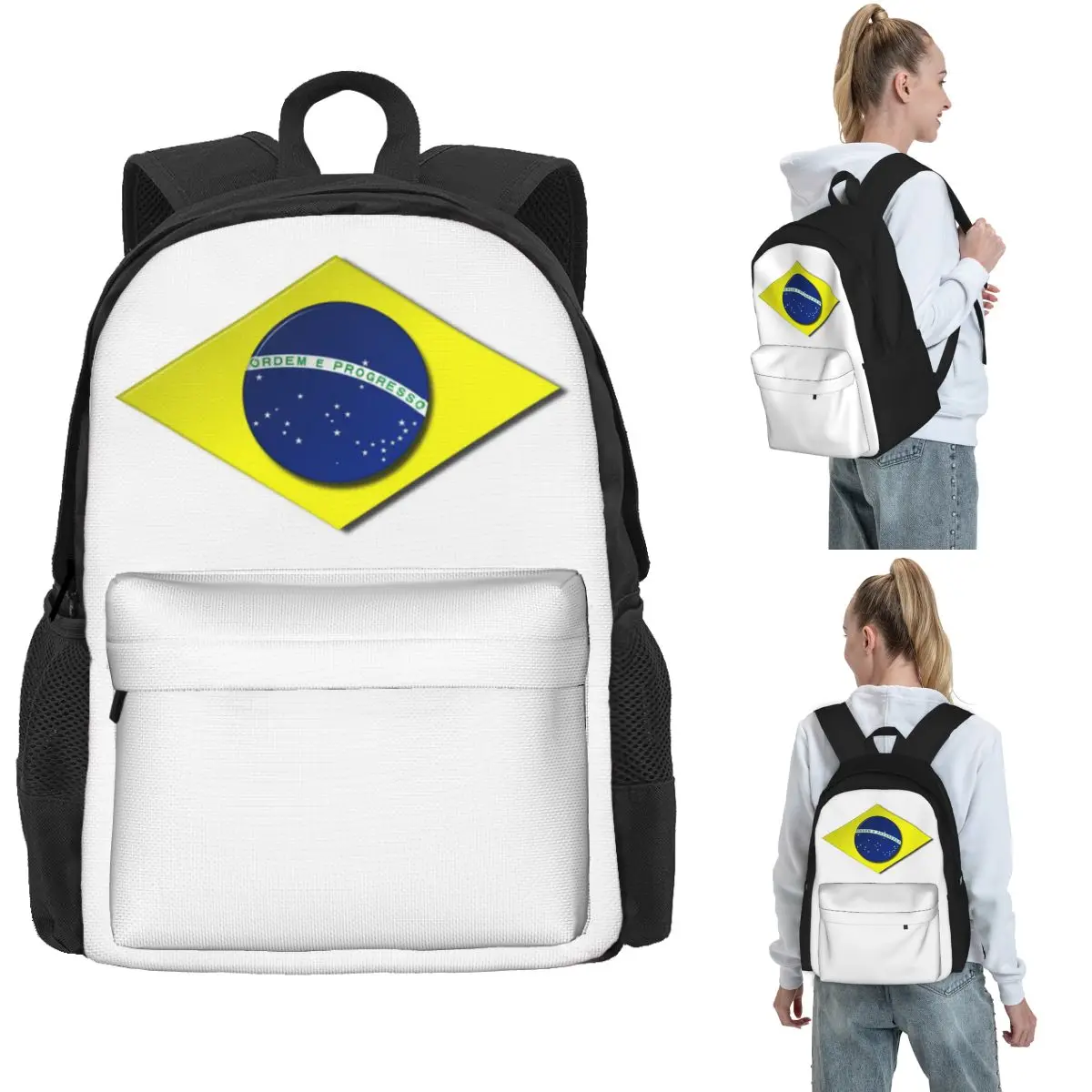 Brazilian Flag Emblem Backpack Hot Sale Daypack Large Capacity Children BookBag School Bag Shoulder Bags for Men Women
Brazilian Flag Emblem Backpack Hot Sale Daypack Large Capacity Children BookBag School Bag Shoulder Bags for Men Women