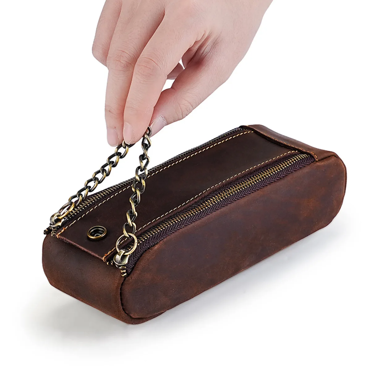 AIGUONIU Genuine Leather Pencil Bag Vintage Double Layer Design Zipper Pen Case Cowhide School Bag Large Capacity Storage Pouch
AIGUONIU Genuine Leather Pencil Bag Vintage Double Layer Design Zipper Pen Case Cowhide School Bag Large Capacity Storage Pouch