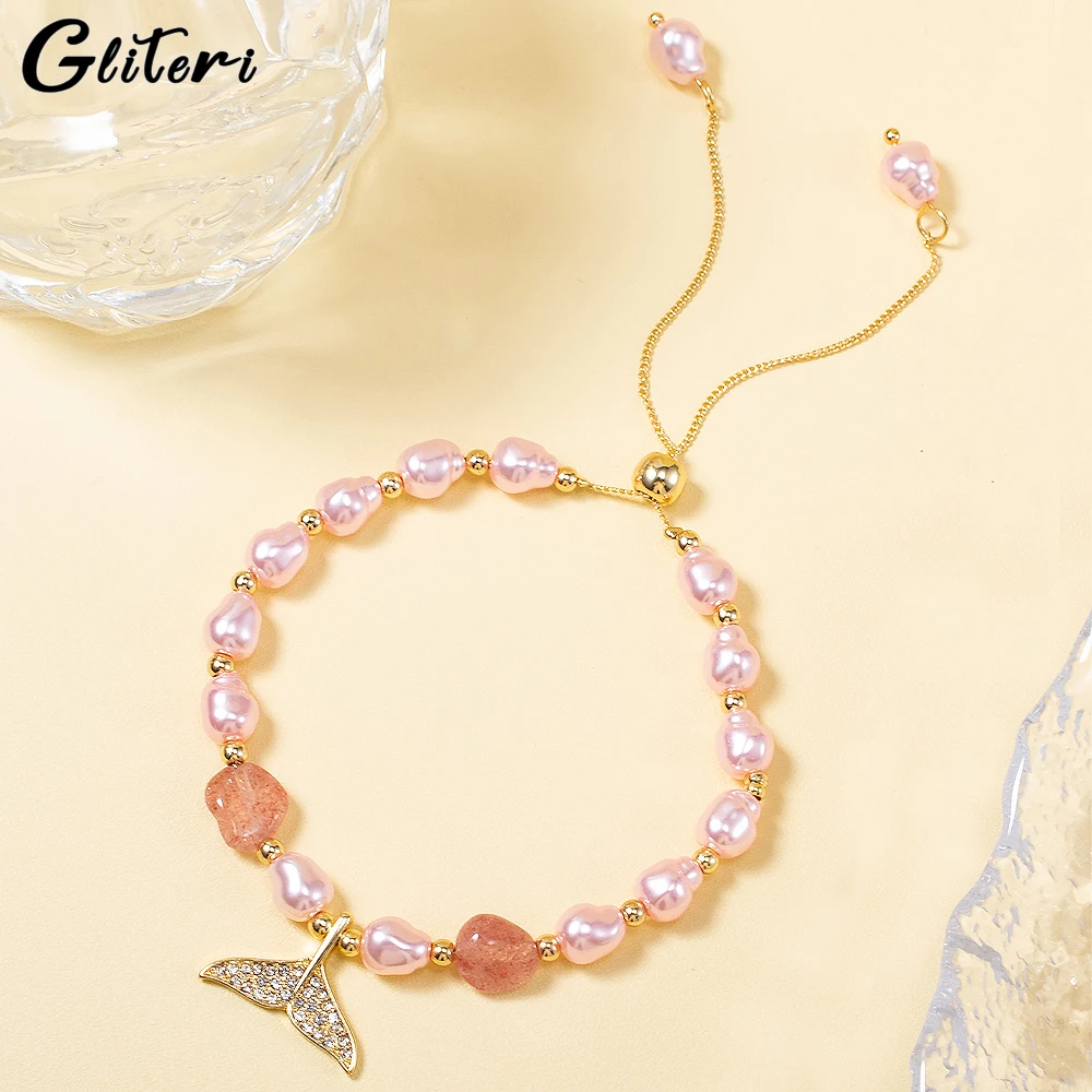 GEITERI 2023 New Korean Fish Tail Pearl Bracelets For Women Girls Irregular Pink Natural Stone Crystal Bead Bangles Jewelry Gift
GEITERI 2023 New Korean Fish Tail Pearl Bracelets For Women Girls Irregular Pink Natural Stone Crystal Bead Bangles Jewelry Gift