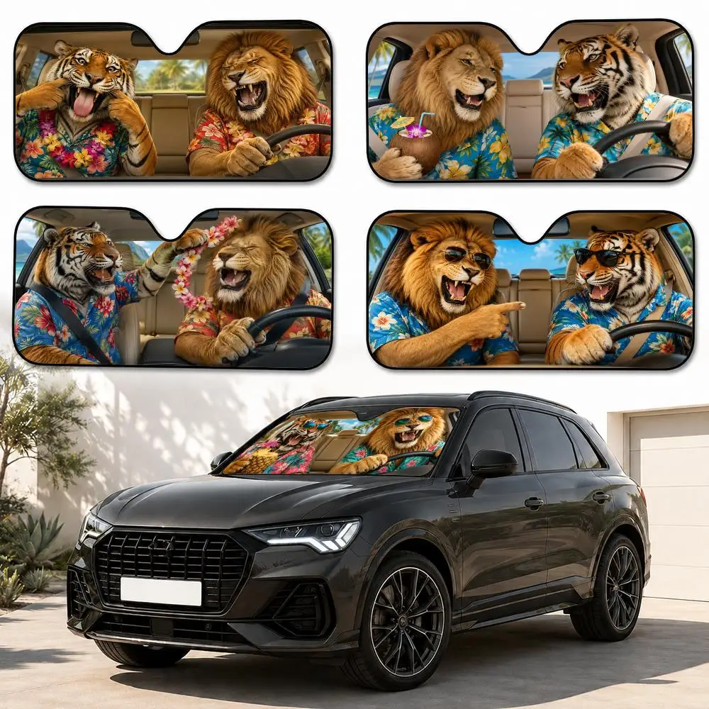 Tiger and Lion driving cute Sun Visor Heat-insulating Aluminum FilmReusable Suction Cup Blocks UV Rays Car Sun Visor
Tiger and Lion driving cute Sun Visor Heat-insulating Aluminum FilmReusable Suction Cup Blocks UV Rays Car Sun Visor
