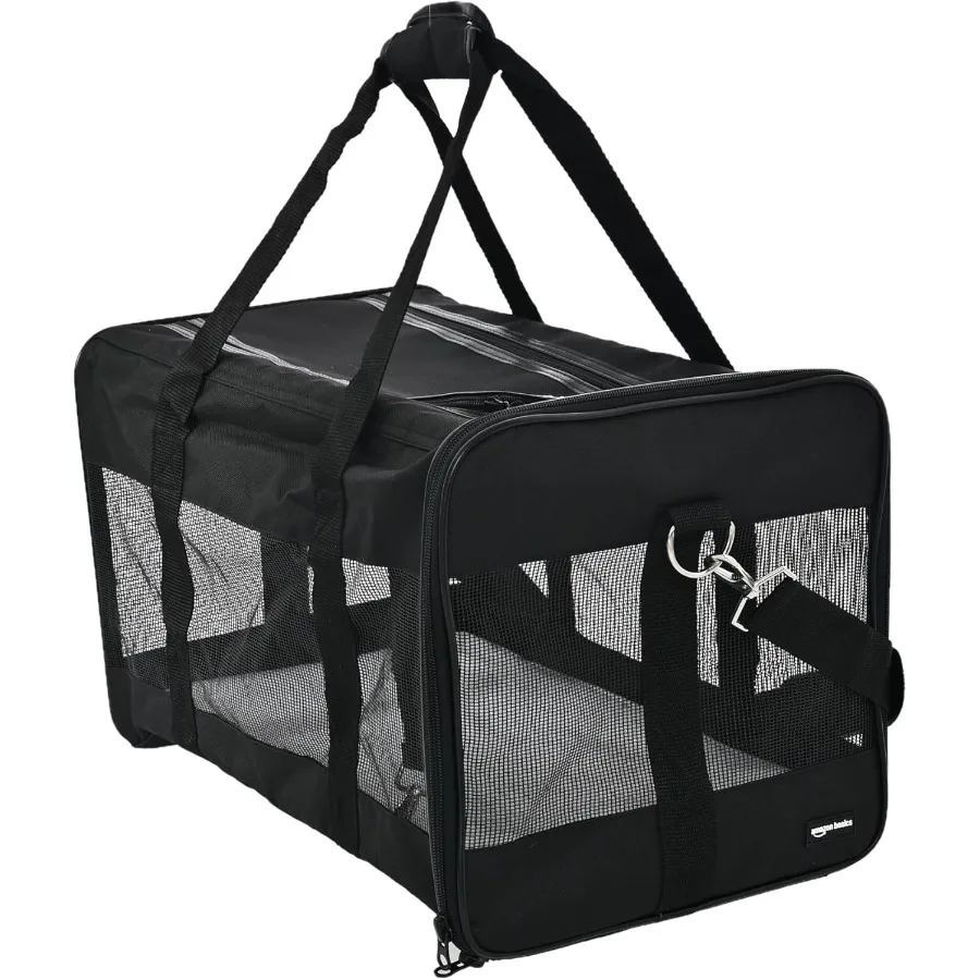 SoftSided Mesh Pet Travel Carrier for Dog Cat up to 22 pounds 19.7 L x 12 W x 12 H Black
SoftSided Mesh Pet Travel Carrier for Dog Cat up to 22 pounds 19.7 L x 12 W x 12 H Black