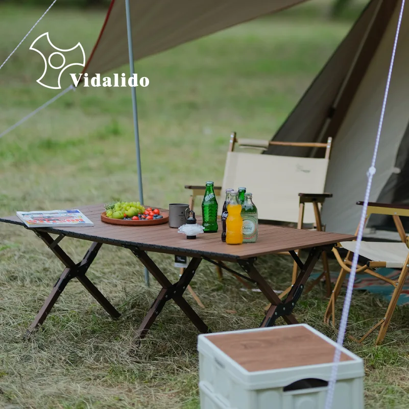 Vidalido outdoor aluminum alloy egg roll table camping picnic imitation walnut extended folding table
Vidalido outdoor aluminum alloy egg roll table camping picnic imitation walnut extended folding table