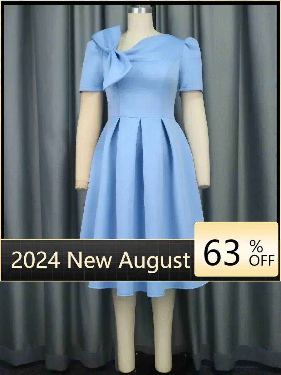 Women Prom Party Dress Bowtie Short Sleeve Pleated Fit and Flare Princess Elegant Formal Birthday Event Gowns Plus Size New
Women Prom Party Dress Bowtie Short Sleeve Pleated Fit and Flare Princess Elegant Formal Birthday Event Gowns Plus Size New