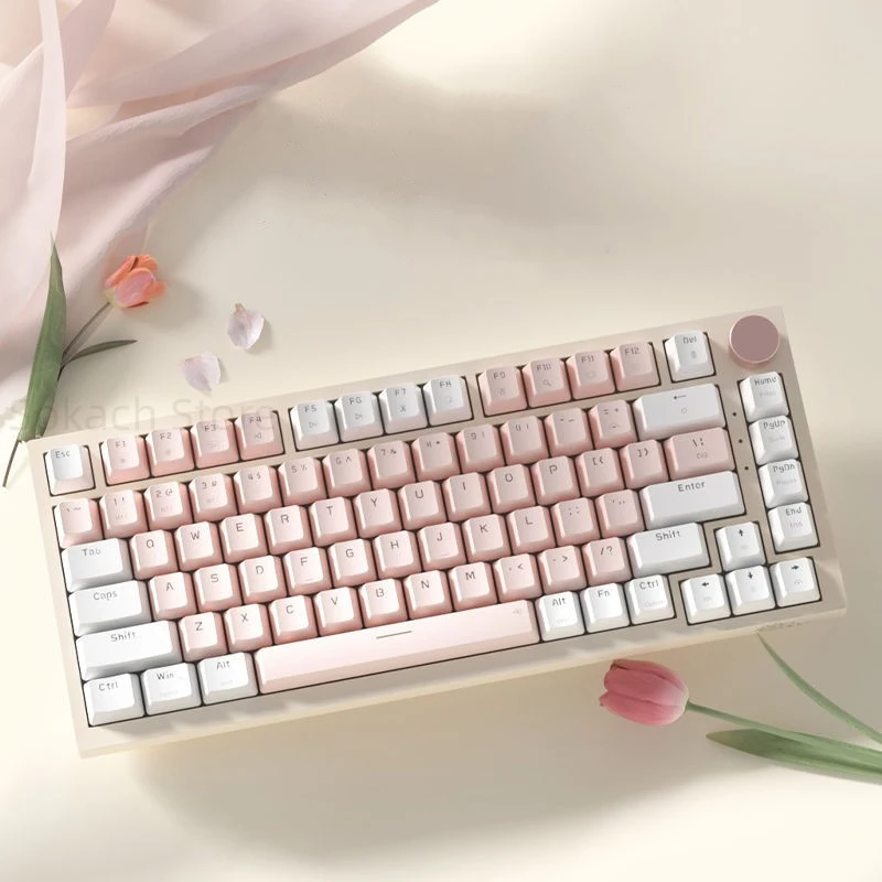 BASIC AK82 Wired Wireless Bluetooth 2.4G Three-mode Mechanical Keyboard Tulip White Pink 82 Keys Hot-swappable Keyboard
BASIC AK82 Wired Wireless Bluetooth 2.4G Three-mode Mechanical Keyboard Tulip White Pink 82 Keys Hot-swappable Keyboard