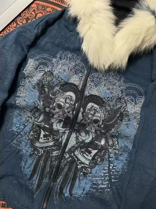 Винтажный уютный осенне-зимний кардиган с капюшоном и двойным принтом скелетов, в стиле Y2K, свободного кроя, с цветными блоками и молнией, для дерзких девушек
Винтажный уютный осенне-зимний кардиган с капюшоном и двойным принтом скелетов, в стиле Y2K, свободного кроя, с цветными блоками и молнией, для дерзких девушек