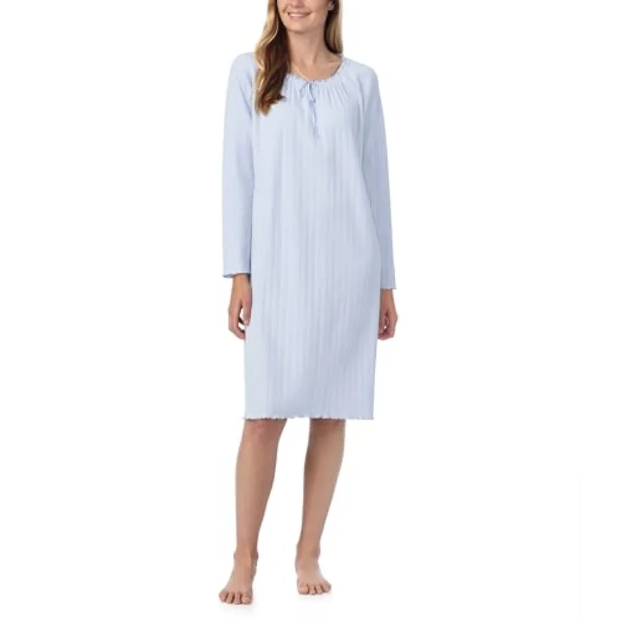 Carole Hochman Women's 42'' Cotton Pointelle Waltz Nightgown Soft Breathable Sleepwear with Elegant Lettuce Edge and Bow Tie
Carole Hochman Women's 42'' Cotton Pointelle Waltz Nightgown Soft Breathable Sleepwear with Elegant Lettuce Edge and Bow Tie