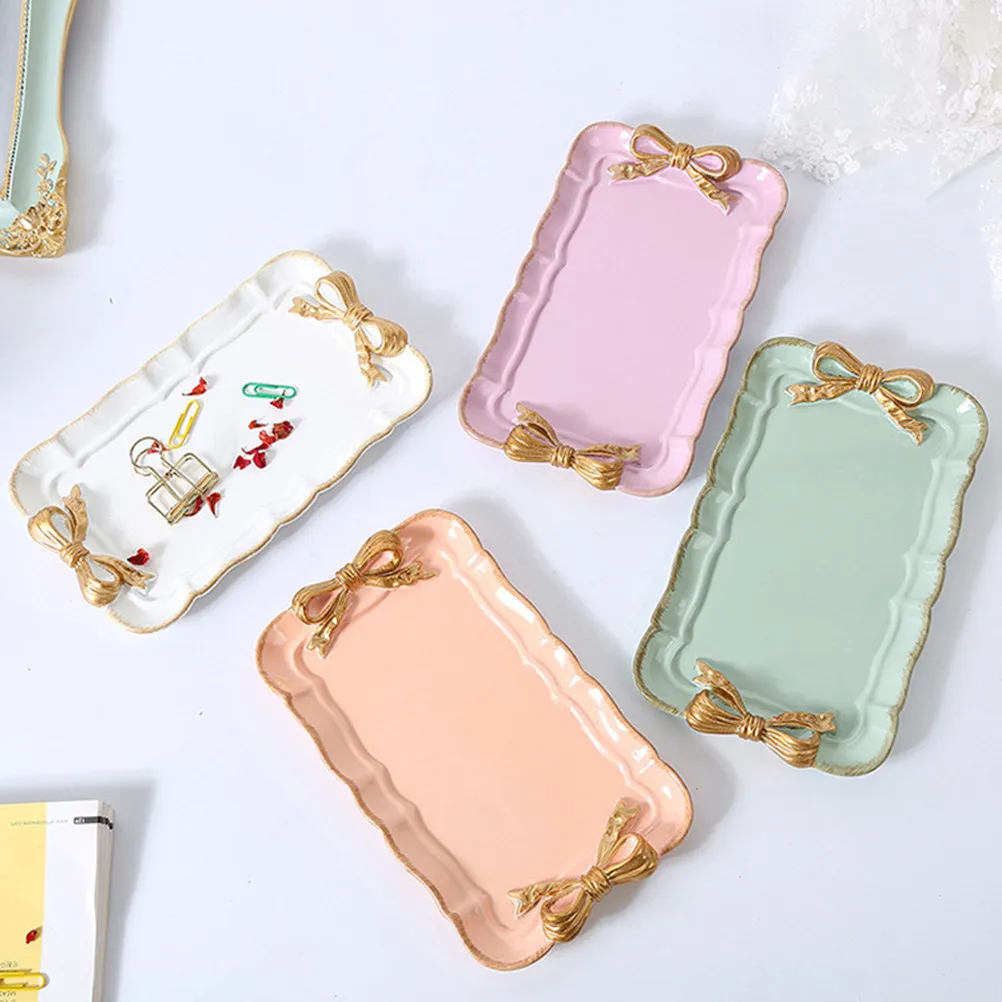 Hand-Painted Eco-Friendly Resin Bowknot Tray Light Green Romantic Macaron Style Jewelry Dish Dessert Snack Tray Wedding
Hand-Painted Eco-Friendly Resin Bowknot Tray Light Green Romantic Macaron Style Jewelry Dish Dessert Snack Tray Wedding