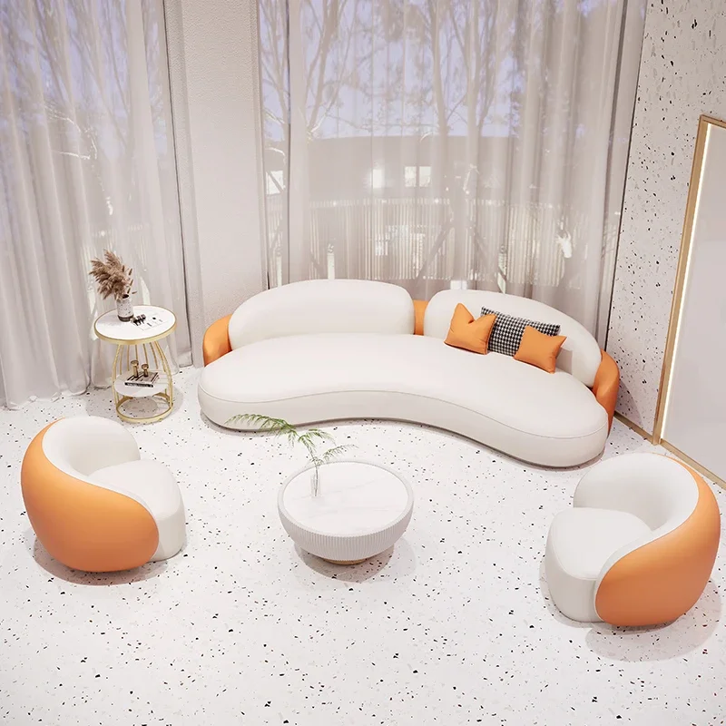 Light luxury home living room curved sofa beauty salon homestay studio wedding shop hotel reception small sofa
Light luxury home living room curved sofa beauty salon homestay studio wedding shop hotel reception small sofa
