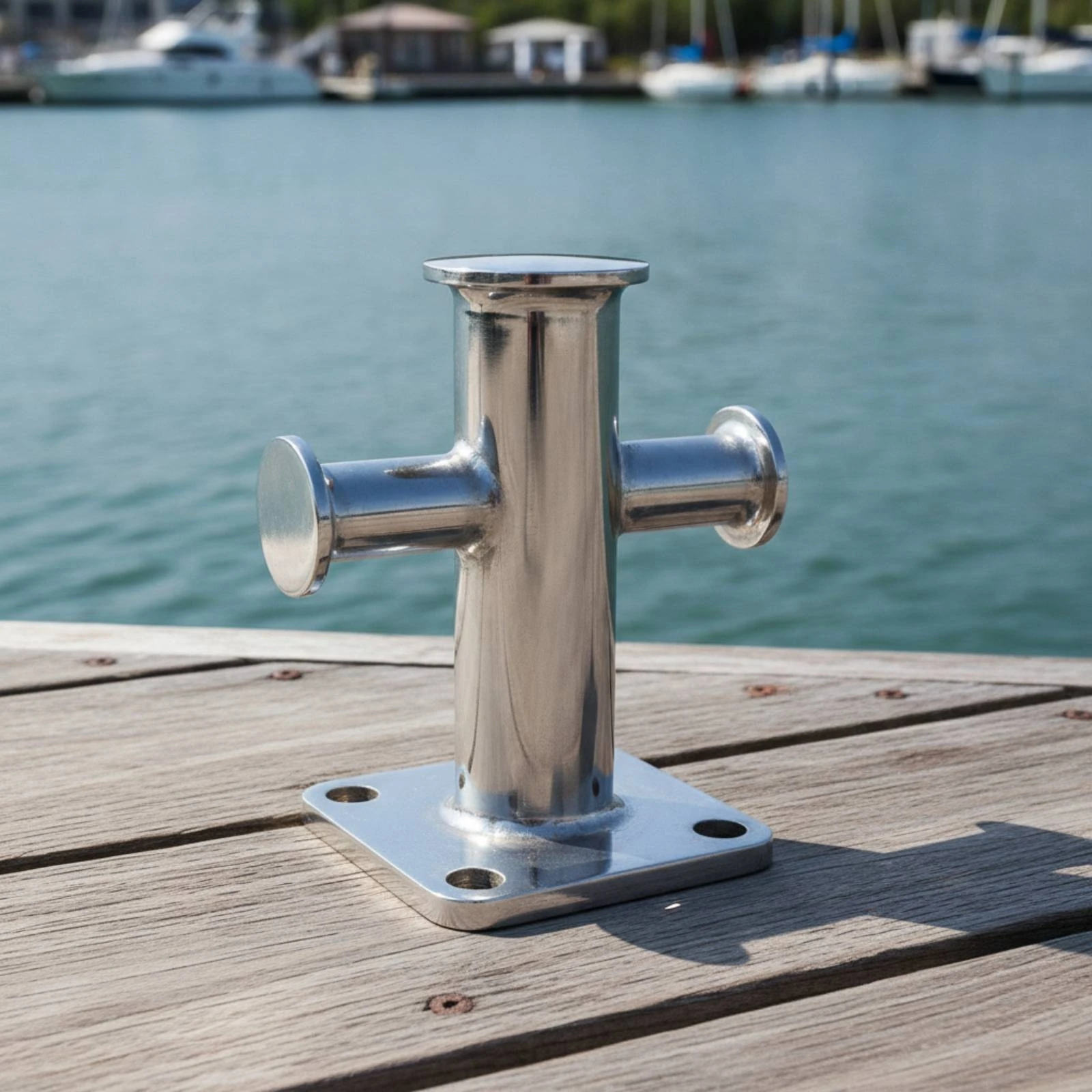 Single Cross Bitt Bollard 316 Stainless Steel Cross Bitt Bollard Cleat Mirror Polished Hardware Sturdy for Boat Owners, Docks
Single Cross Bitt Bollard 316 Stainless Steel Cross Bitt Bollard Cleat Mirror Polished Hardware Sturdy for Boat Owners, Docks