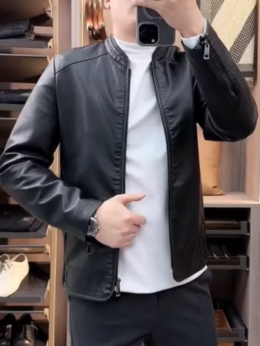 Men's Faion Spring Autumn PU Leather Jaet Lightweight Luxury Comfortable Casual Sli Small Stand Collar Fce Lined
Men's Faion Spring Autumn PU Leather Jaet Lightweight Luxury Comfortable Casual Sli Small Stand Collar Fce Lined