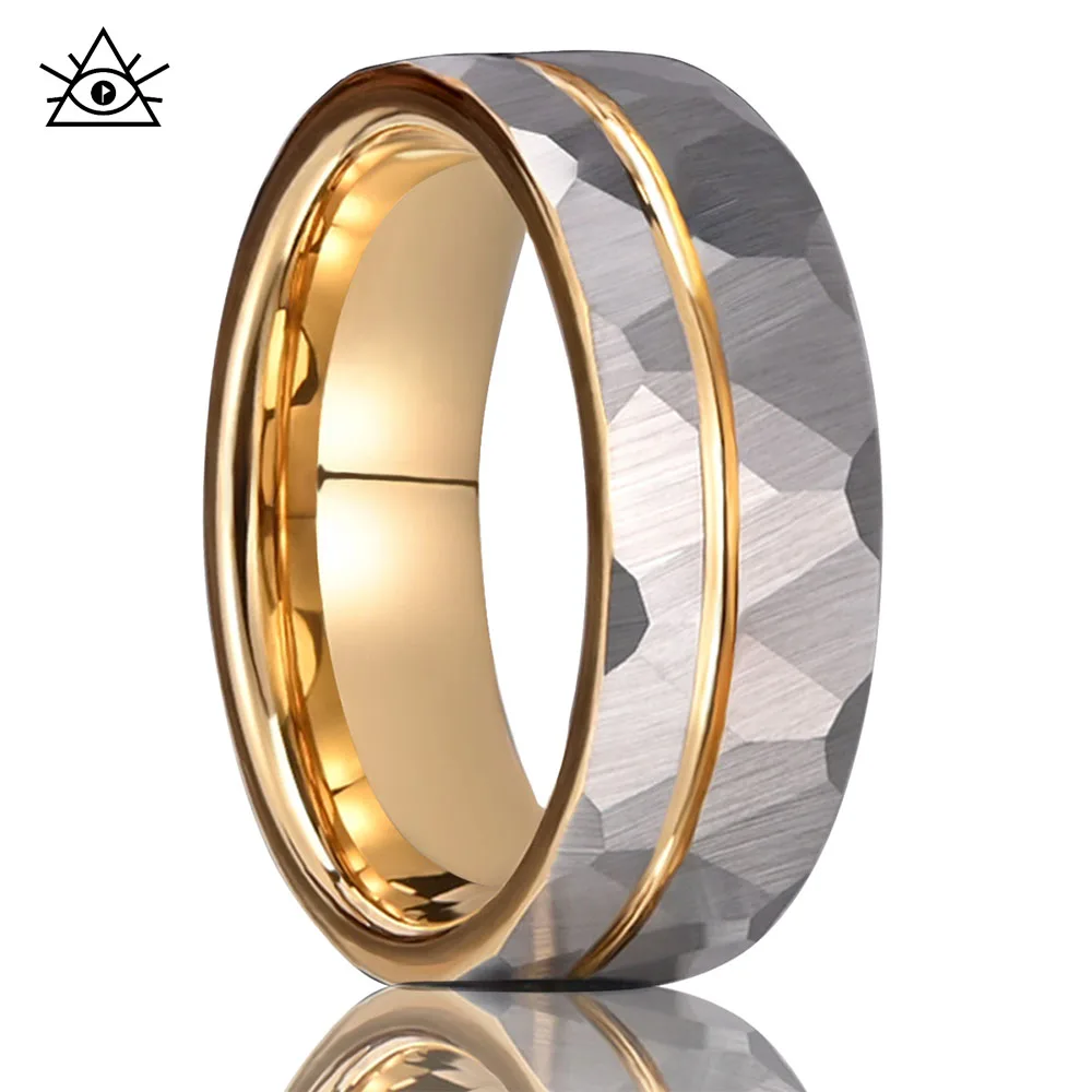 Fashionable personality polygon tungsten gold ring men's gold hammer ring
Fashionable personality polygon tungsten gold ring men's gold hammer ring