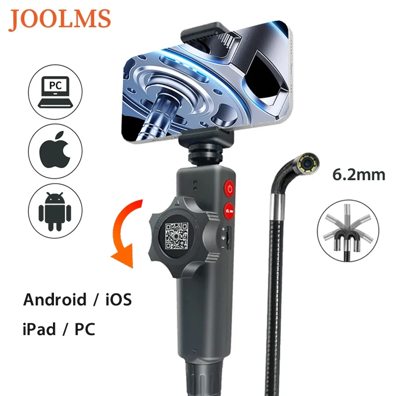 6.2mm 2way 360Degree Rotation Articulating Industrial Endoscope Cars Inspection Camera With 6 LED Lights For iOS / Android / PC
6.2mm 2way 360Degree Rotation Articulating Industrial Endoscope Cars Inspection Camera With 6 LED Lights For iOS / Android / PC