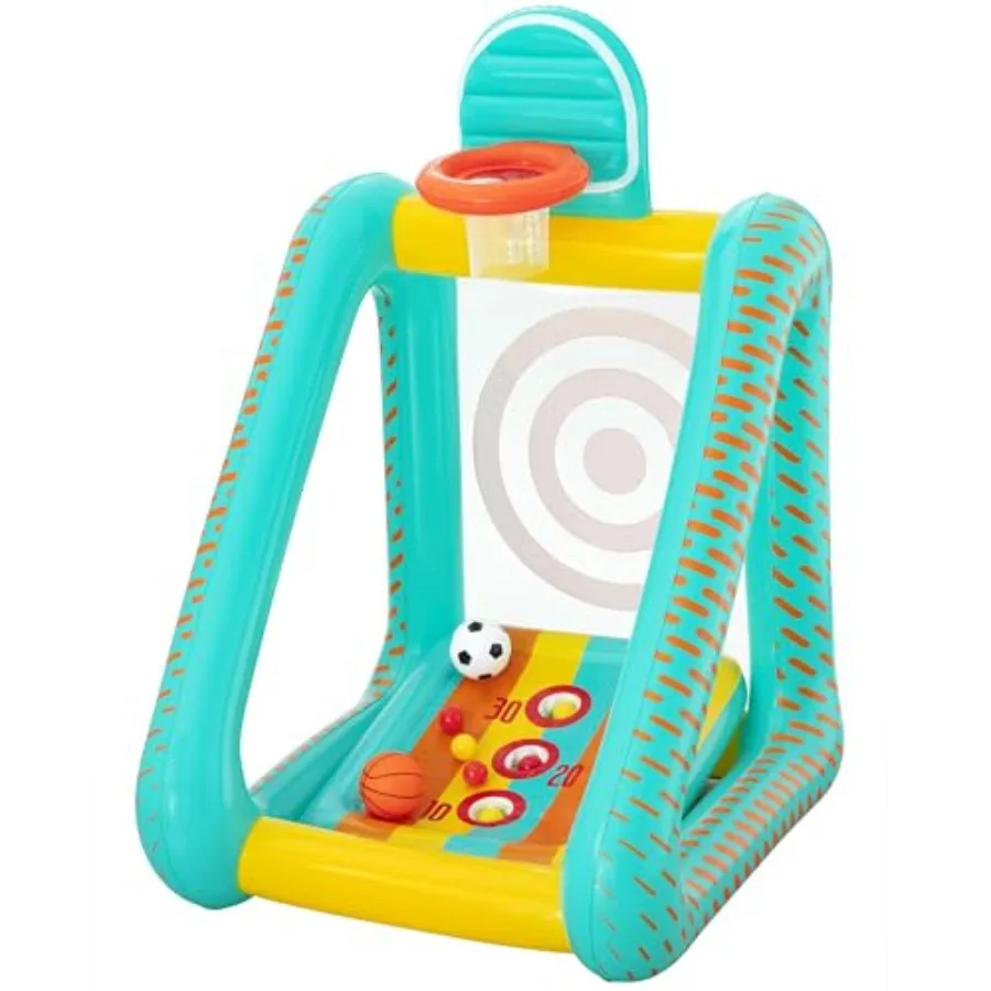 Outdoor active play toy for kids 5+: inflatable yard game in green yellow, 3-in-1 basketball-soccer-skee toss arena center, dur
Outdoor active play toy for kids 5+: inflatable yard game in green yellow, 3-in-1 basketball-soccer-skee toss arena center, dur