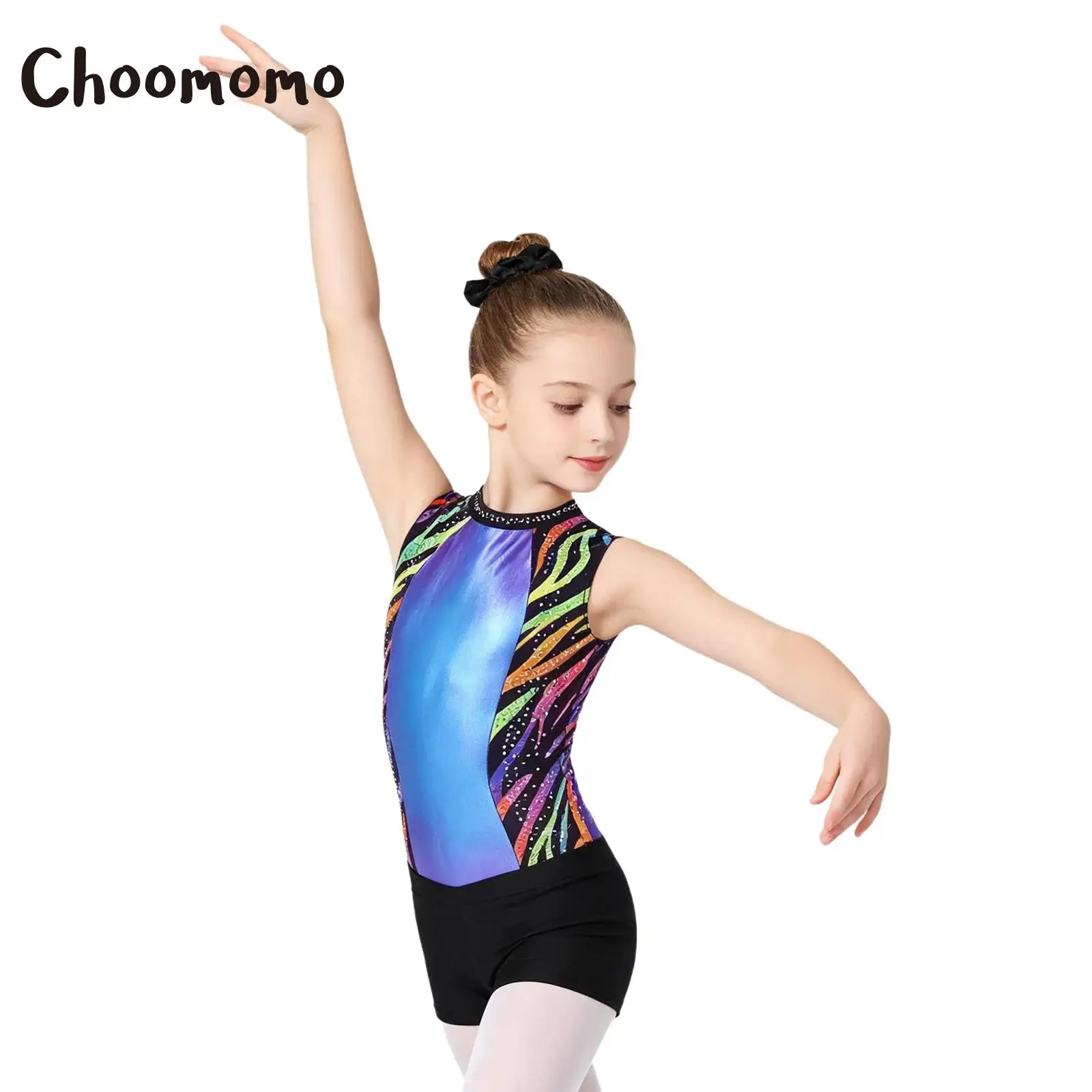 Kids Girls Gymnastics Leotards Rhinestones Sleeveless Metallic Ballet Unitard Bodysuit with Shorts Ice Skating Tumbling Outfits
Kids Girls Gymnastics Leotards Rhinestones Sleeveless Metallic Ballet Unitard Bodysuit with Shorts Ice Skating Tumbling Outfits