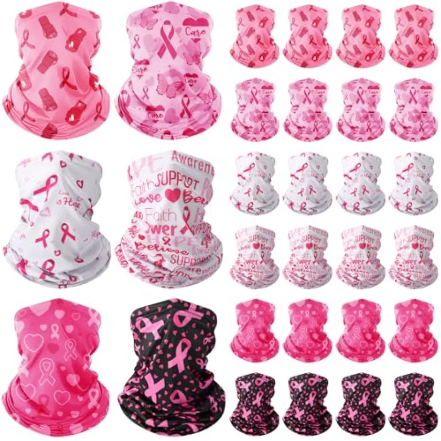 24 Pcs Breast Cancer Awareness Neck Gaiter Women's Pink Ribbons Face Cover Cooling Bandana Scarf Balaclava for Hiking Cycling S
24 Pcs Breast Cancer Awareness Neck Gaiter Women's Pink Ribbons Face Cover Cooling Bandana Scarf Balaclava for Hiking Cycling S