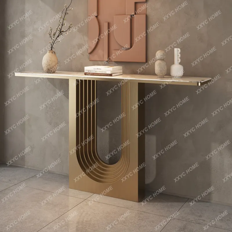 Light luxury entrance table Entry living room corridor rock slab decorative strip case stainless steel entrance table
Light luxury entrance table Entry living room corridor rock slab decorative strip case stainless steel entrance table