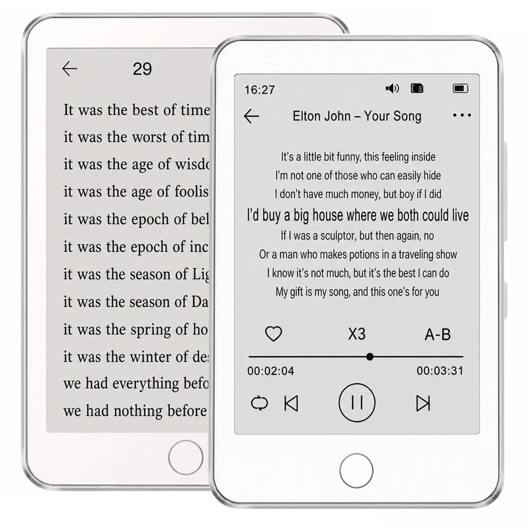 64GB Backlight E-book MP3 Player 3.5" E-ink Screen HiFi Lossless Radio Bluetooth Blue Light Free No Game Student Anti-Addiction
64GB Backlight E-book MP3 Player 3.5" E-ink Screen HiFi Lossless Radio Bluetooth Blue Light Free No Game Student Anti-Addiction