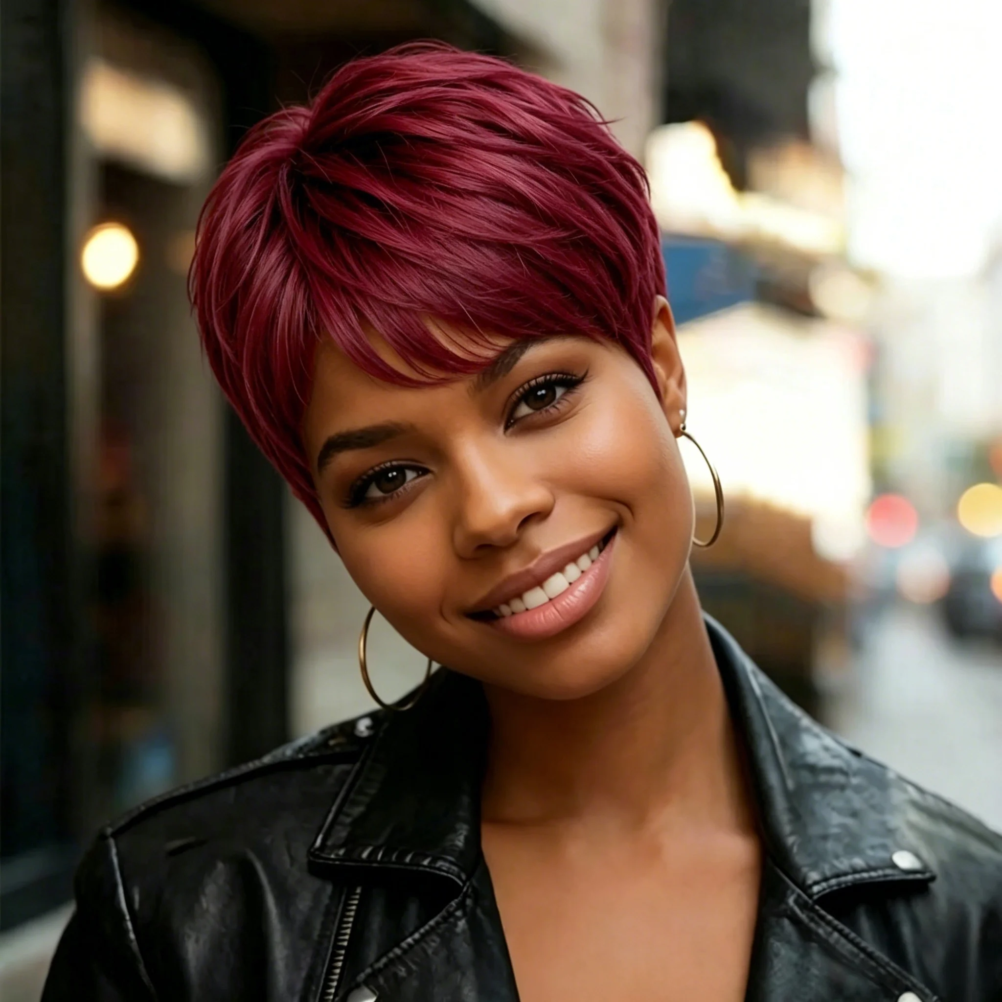 6 Inch Burgundy Red Human Hair Pixie Cut Wig for Women Short Layered Wig Full Machine Made Wig
6 Inch Burgundy Red Human Hair Pixie Cut Wig for Women Short Layered Wig Full Machine Made Wig