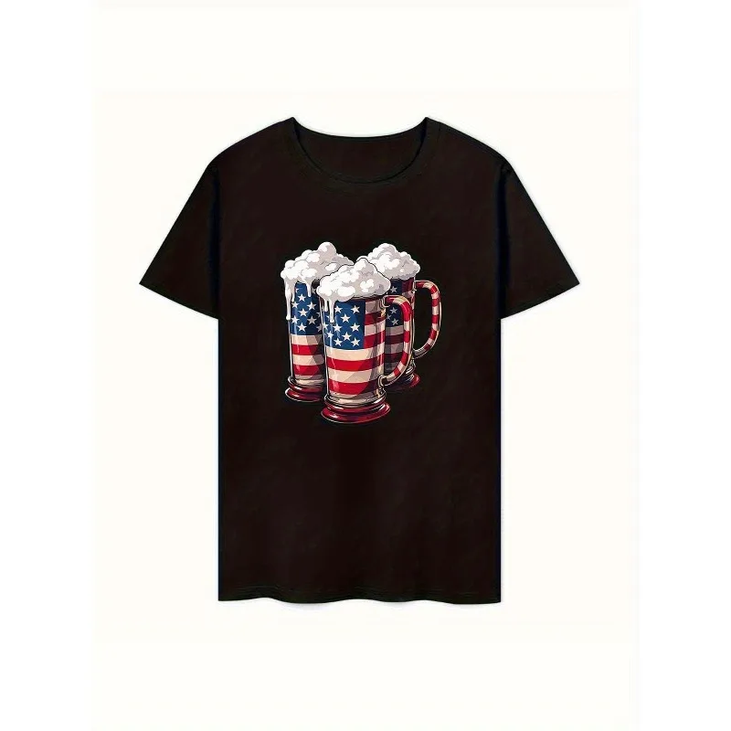 Patriotic Beer Lover Shirt USA Flag Beer Mugs Graphic Tee Funny July 4th Drinking Party T-Shirt for Men Women Casual
Patriotic Beer Lover Shirt USA Flag Beer Mugs Graphic Tee Funny July 4th Drinking Party T-Shirt for Men Women Casual