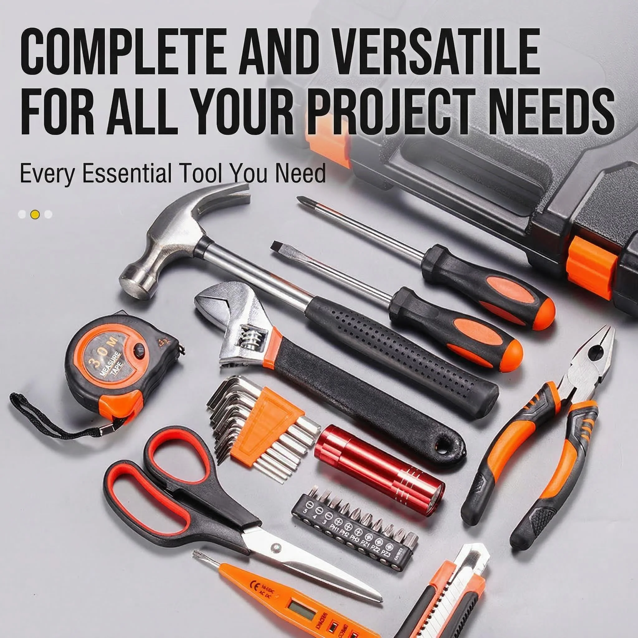 Full Set Household Tool Kit Mini Tool Set Multifunctional with Pliers Wrench Screwdriver Scissors and Combination Tools
Full Set Household Tool Kit Mini Tool Set Multifunctional with Pliers Wrench Screwdriver Scissors and Combination Tools