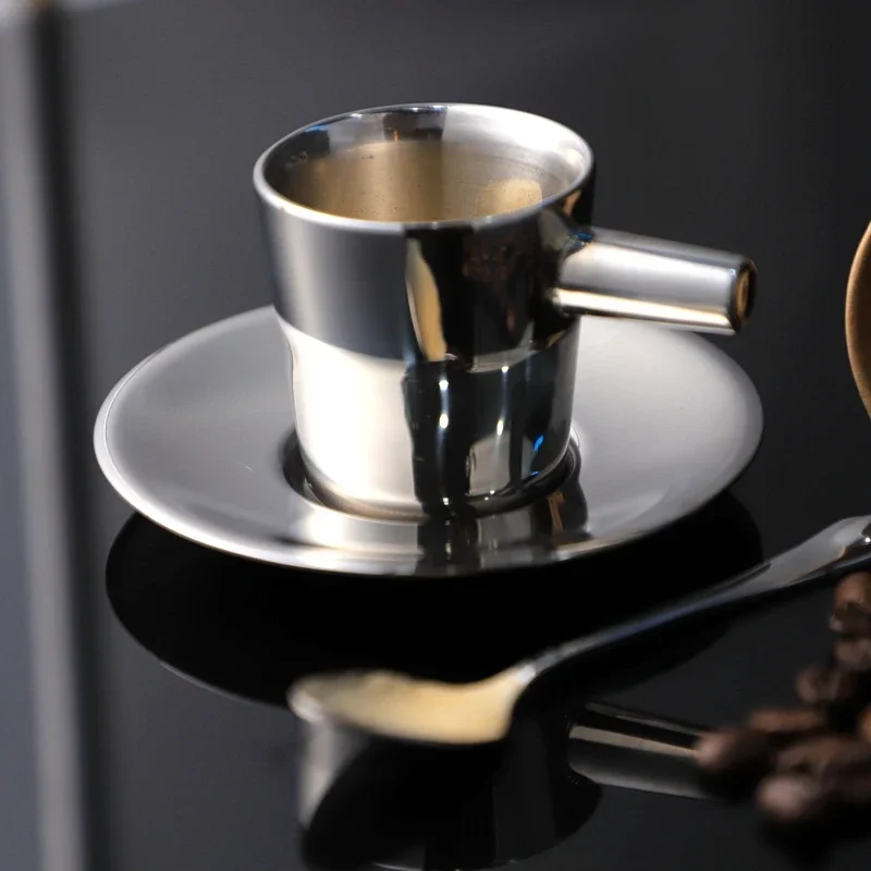 Double Espresso Coffee Cup & Saucer Sets 304 Stainless Steel European Style Small Tea Cups
Double Espresso Coffee Cup & Saucer Sets 304 Stainless Steel European Style Small Tea Cups