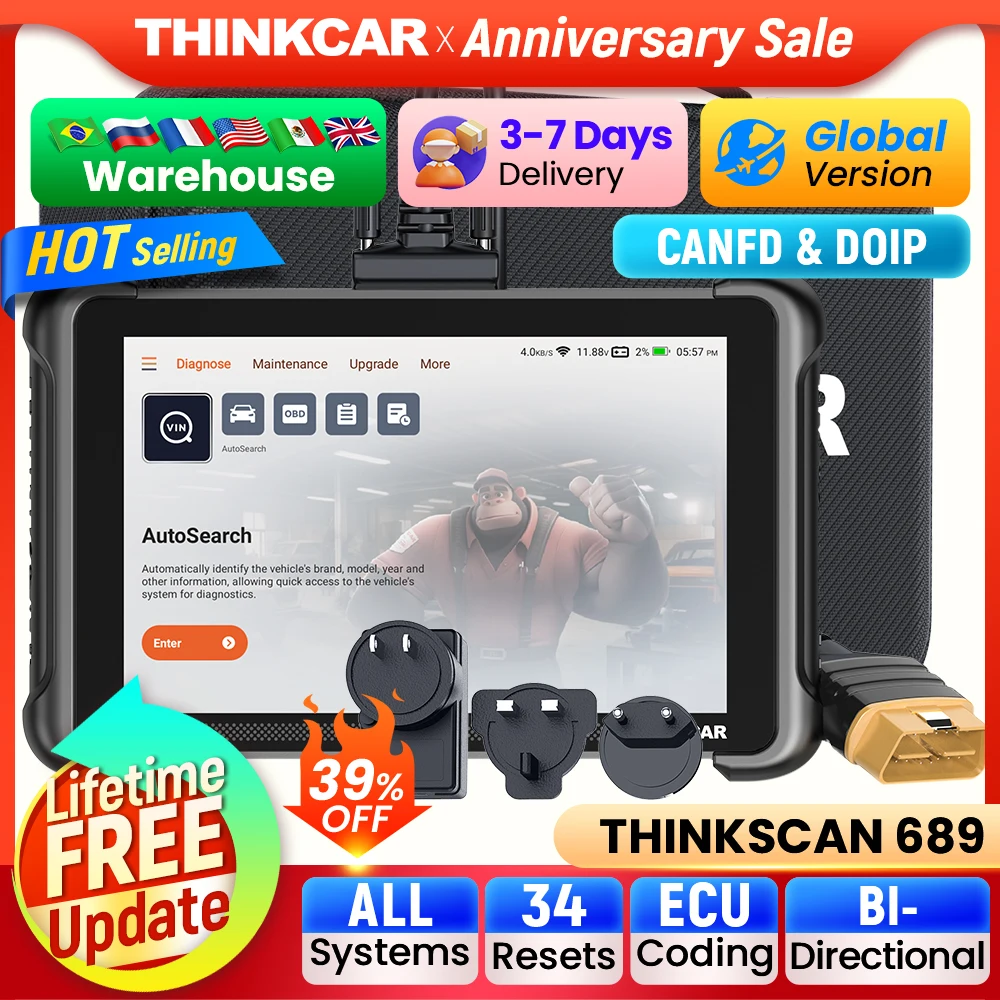 THINKCAR THINKSCAN 689, профессиональные автомобильные диагностические инструменты, CANFD DOIP, двунаправленное кодирование ЭБУ 34, полный системный сканер сброса Obd2
THINKCAR THINKSCAN 689, профессиональные автомобильные диагностические инструменты, CANFD DOIP, двунаправленное кодирование ЭБУ 34, полный системный сканер сброса Obd2