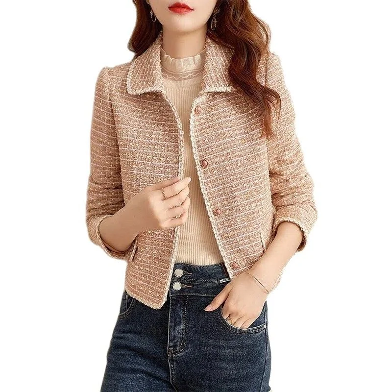 Long Women's Sleeve Lapel Woolen Woven Short Coat Female Spring Autumn Pink Sweet Jacket
Long Women's Sleeve Lapel Woolen Woven Short Coat Female Spring Autumn Pink Sweet Jacket