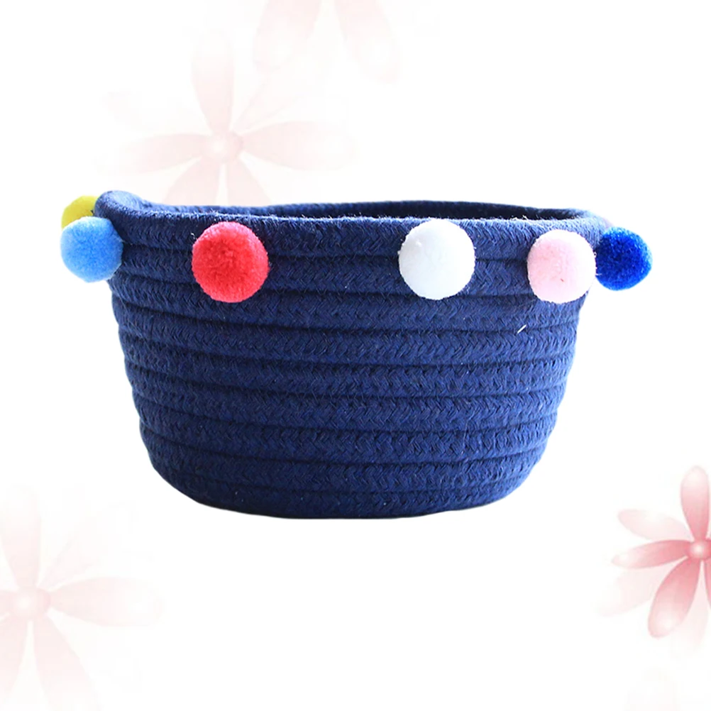 Cotton Storage Basket Nordic Style Woven Desktop Organizer Foldable Handles Multiuse Home Decor Container Navy Blue Colored Ball
Cotton Storage Basket Nordic Style Woven Desktop Organizer Foldable Handles Multiuse Home Decor Container Navy Blue Colored Ball