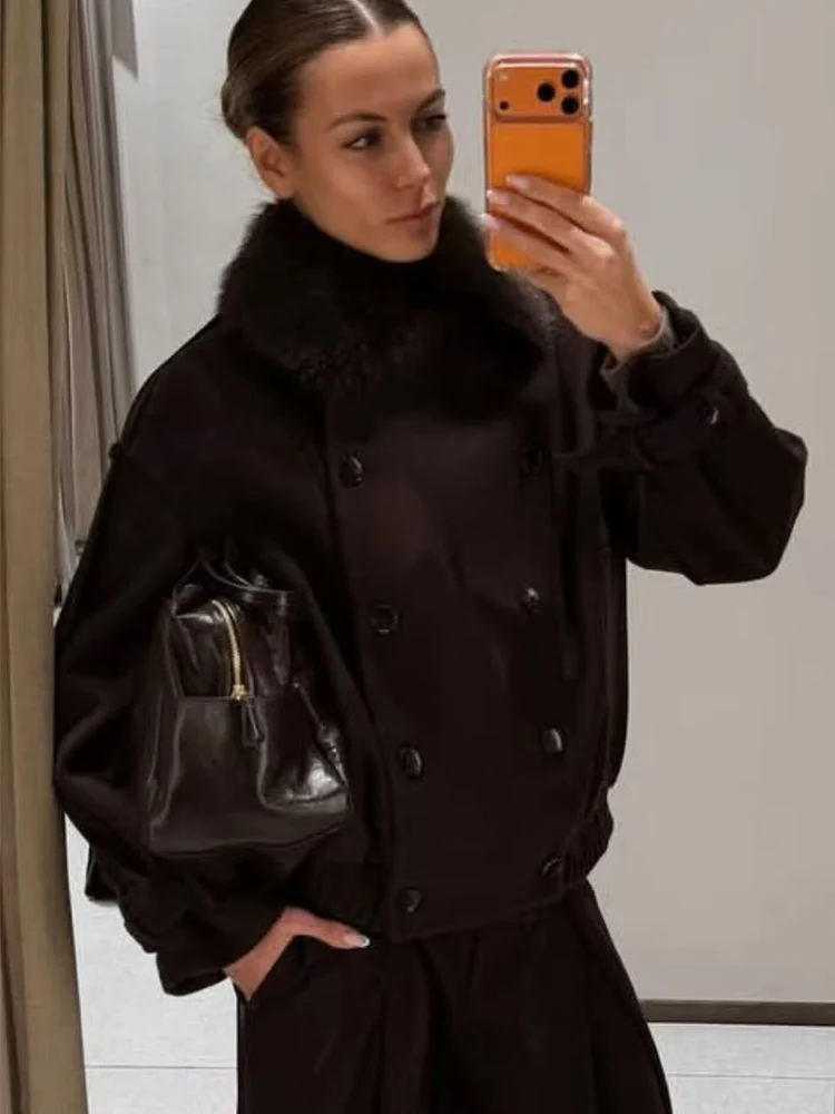 TFMLN винтажные женские куртки с воротником из искусственного меха, зимние новые модные теплые свободные пальто, модные женские шикарные двубортные наряды
TFMLN винтажные женские куртки с воротником из искусственного меха, зимние новые модные теплые свободные пальто, модные женские шикарные двубортные наряды