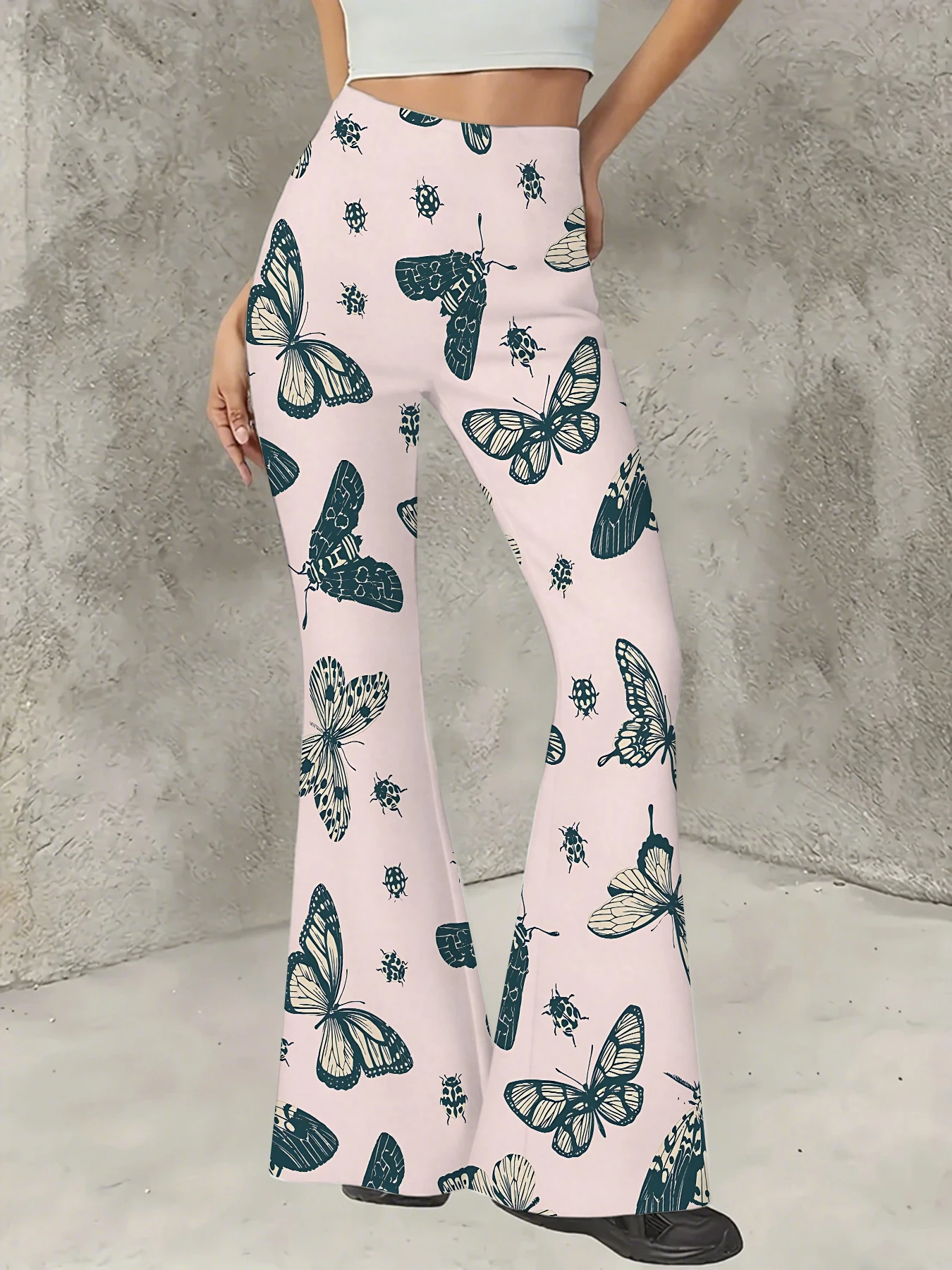 Y2K Graphic Print Flare Pants Women High Waist Knit Bell Bottom Trousers
Y2K Graphic Print Flare Pants Women High Waist Knit Bell Bottom Trousers