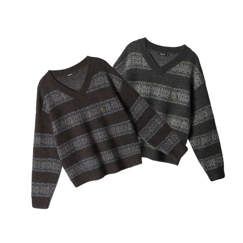 HeyHenry ex Vintage Striped Knitwear Long Sve Overhead Sweater American Sle Loose Fit Autumn Winter Faion
HeyHenry ex Vintage Striped Knitwear Long Sve Overhead Sweater American Sle Loose Fit Autumn Winter Faion