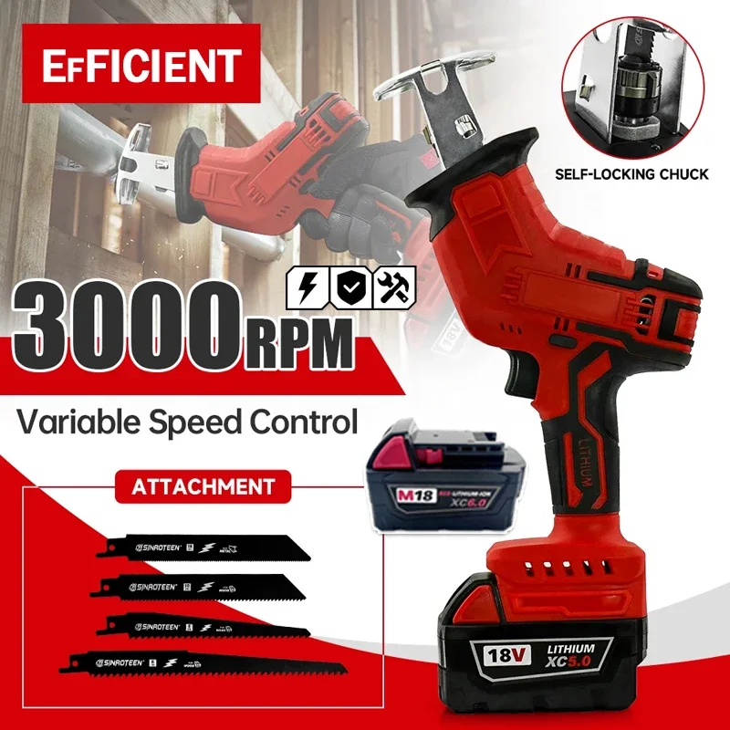 Беспроводная электрическая сабельная пила для резки дерева, металла и труб, инструмент для резки, совместимый с аккумулятором Milwaukee 18V
Беспроводная электрическая сабельная пила для резки дерева, металла и труб, инструмент для резки, совместимый с аккумулятором Milwaukee 18V