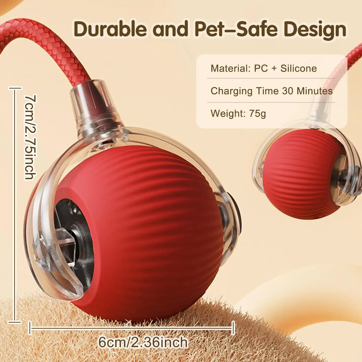 Cat Interactive Ball Toy, Automatic Rolling Ball with Tail, Rechargeable Smart Pet Interactive Toy, Intelligent Mouse for Cat
Cat Interactive Ball Toy, Automatic Rolling Ball with Tail, Rechargeable Smart Pet Interactive Toy, Intelligent Mouse for Cat