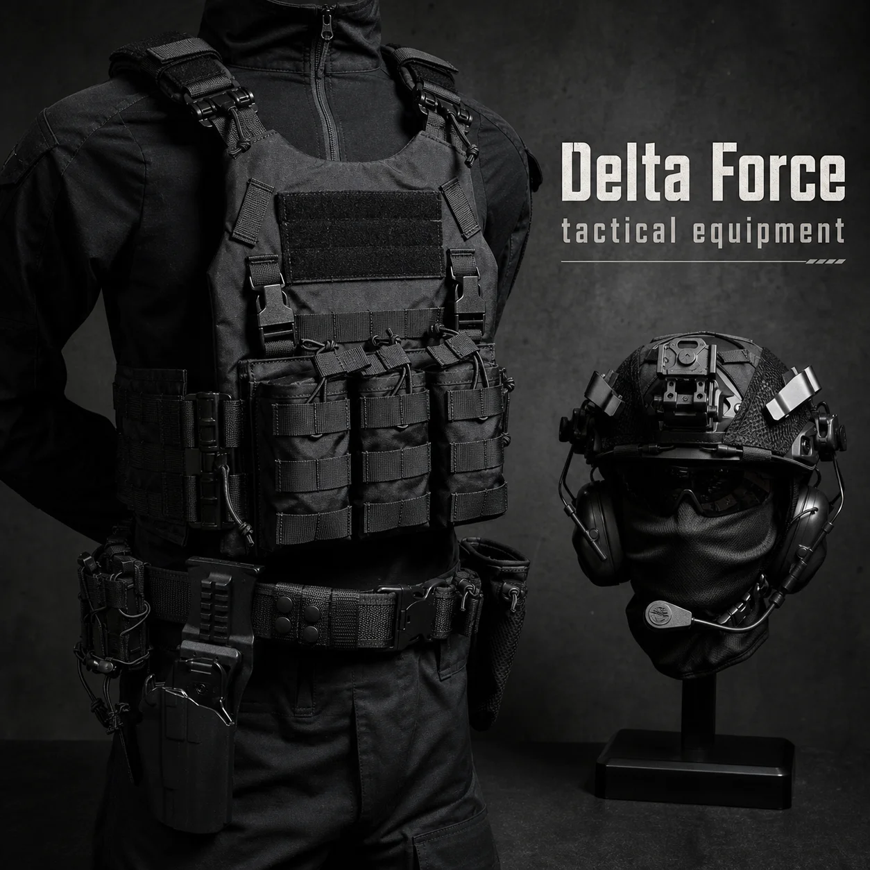 Delta Force Tactical Gear Set with Helmet, Chest Rig, Duty Belt, Holster and G3 Combat Uniform for Airsoft Outdoor Training
Delta Force Tactical Gear Set with Helmet, Chest Rig, Duty Belt, Holster and G3 Combat Uniform for Airsoft Outdoor Training