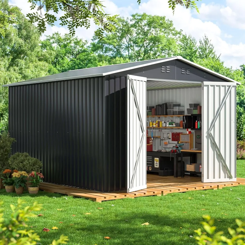 10x10 FT Outdoor Storage Shed, Metal Tool Garden Shed with Updated Frame Structure and Lockable Doors, Ideal for Backyard Garden
10x10 FT Outdoor Storage Shed, Metal Tool Garden Shed with Updated Frame Structure and Lockable Doors, Ideal for Backyard Garden