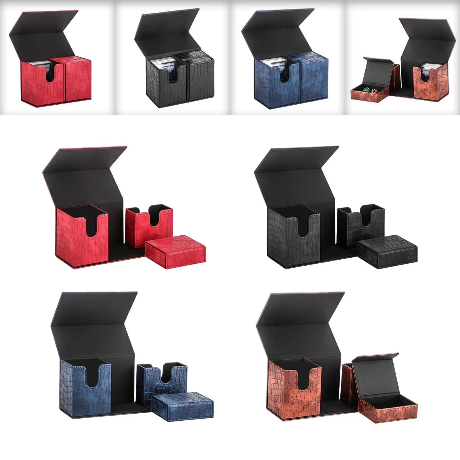 Premium PU Leather Card Deck Storage Box Organizer for Trading Card Games
Premium PU Leather Card Deck Storage Box Organizer for Trading Card Games