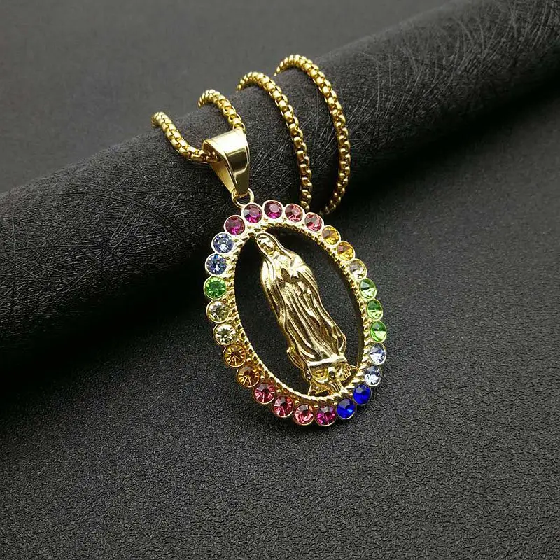 Megin D Stainless Steel Titanium Hip Hop Punk Virgin Mary Color Pendant Collar Chains Necklace for Men Women Couple Friends Gift
Megin D Stainless Steel Titanium Hip Hop Punk Virgin Mary Color Pendant Collar Chains Necklace for Men Women Couple Friends Gift