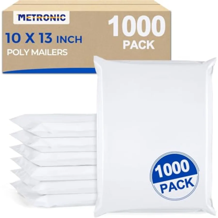 Poly Mailers 10X13 1000 Pack Bulk Shipping Bags Heavy Duty Self Seal Waterproof Tear Weather Resistant Medium Mailing Envelopes
Poly Mailers 10X13 1000 Pack Bulk Shipping Bags Heavy Duty Self Seal Waterproof Tear Weather Resistant Medium Mailing Envelopes